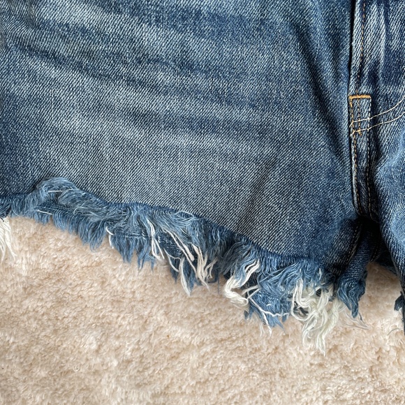 Lucky Brand Jean Short Womens Size 2 Mid Rise Cut Off Raw Hem Sexy Denim - Picture 4 of 11